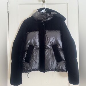 Andrew Marc Black and Gray Puffer Jacket